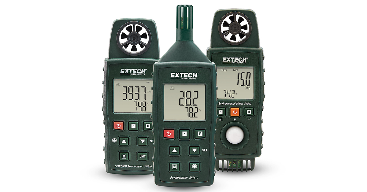 Extech帮助HVACR和IAQ专家解决新仪表系列的气流，温度和湿度问题
